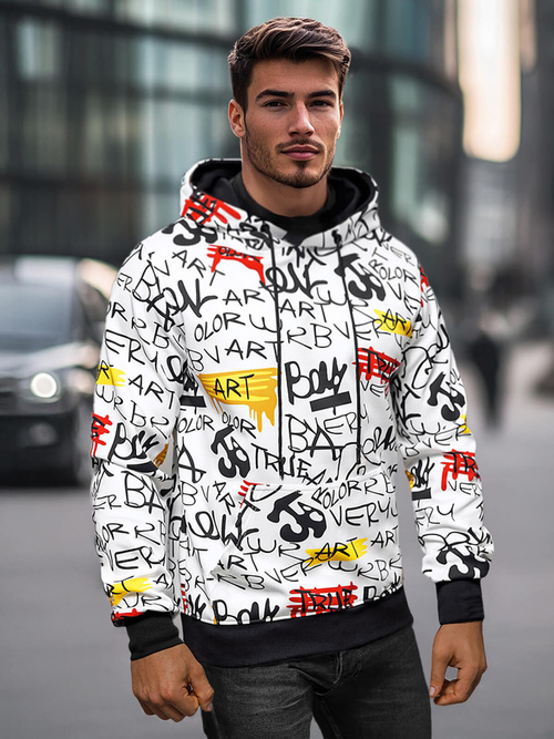 Sudadera de hombre blanca OZONEE JS/8B1251/1Z