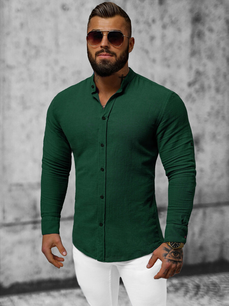 Camisa de hombre verde OZONEE O/V78