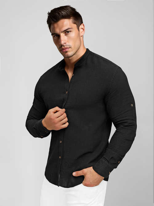 Camisa de hombre negra OZONEE O/V145