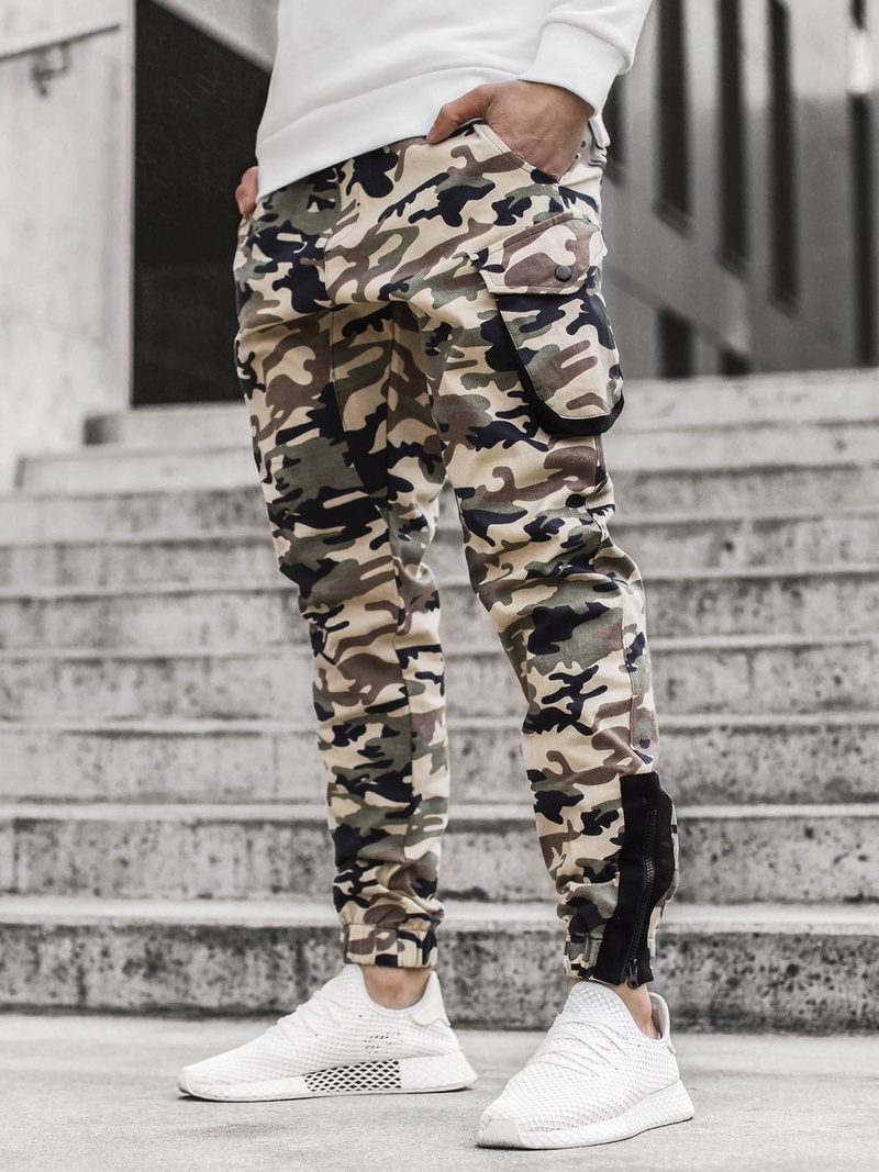 Pantalón jogger de hombre beige-camuflaje OZONEE A/705