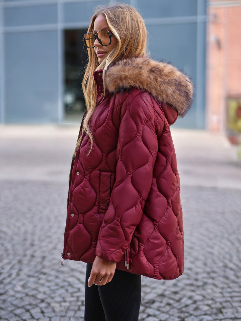 Chaqueta de mujer burdeos OZONEE JS/5M3226/1