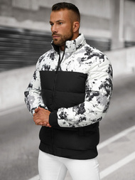 Chaqueta de invierno de hombre blanco-negro OZONEE JS/31M5030/392