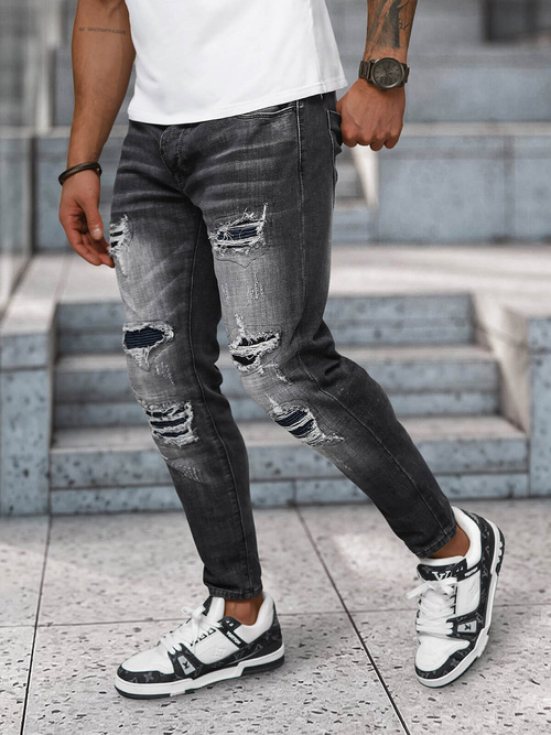 Vaqueros de hombre negras OZONEE NB/MP0075N