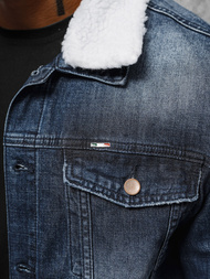 Chaqueta vaquera de hombre sherpa azul oscuro OZONEE NB/MJ516BSZ