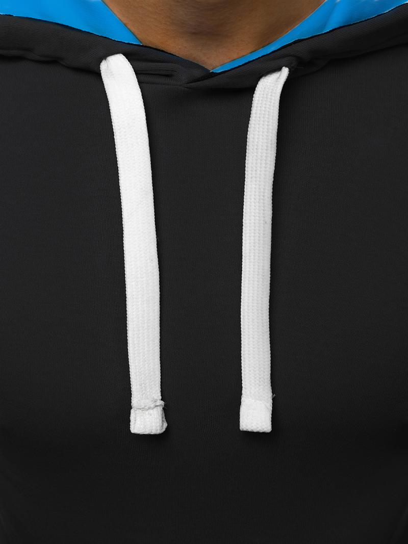 Camiseta de hombre negro-azul OZONEE O/1273Z