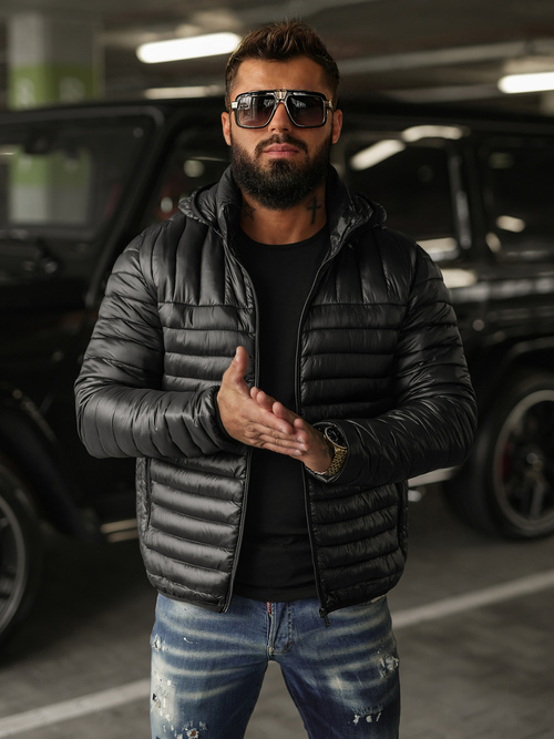 Chaqueta de hombre negra OZONEE JS/16M9336/392BZ