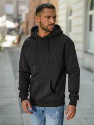 Sudadera de hombre negra OZONEE JS/8B1776/3