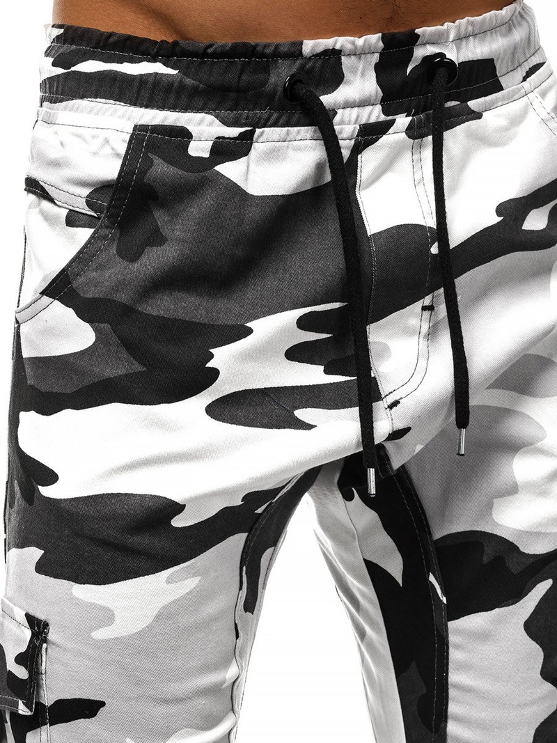 Pantalón jogger de hombre negro-blancos OZONEE A/404