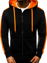 Sudadera de hombre negro-naranja OZONEE JS/2015