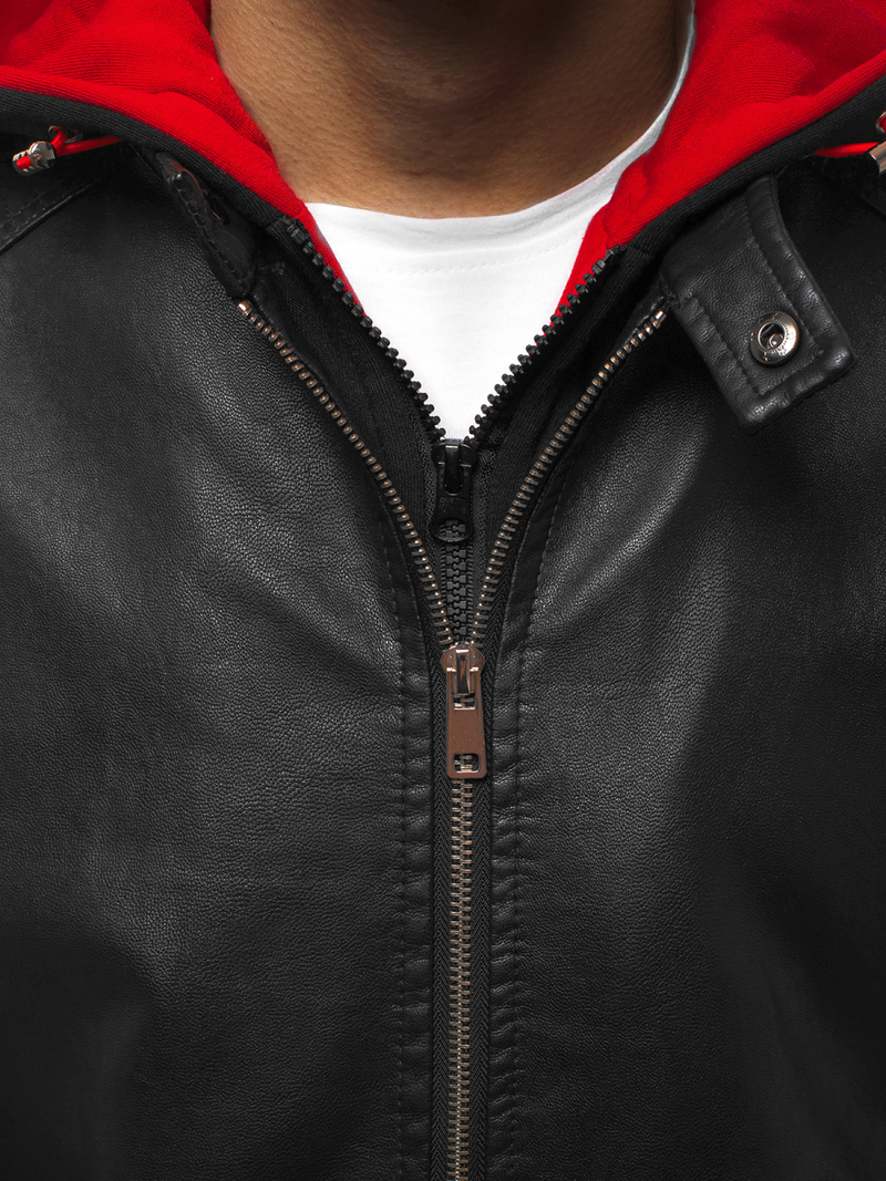 Chaqueta de hombre negra-roja OZONEE N/6132Z