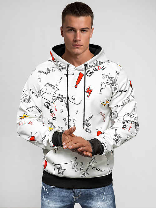 Sudadera de hombre blanca OZONEE JS/8B1223/1Z