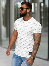 Camiseta de hombre blanco OZONEE O/QQ1323