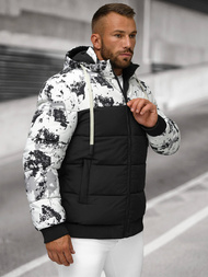 Chaqueta de invierno de hombre blanco-negro OZONEE JS/31M5030/392