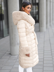 Abrigo de mujer beige OZONEE JS/5M3160/254Z