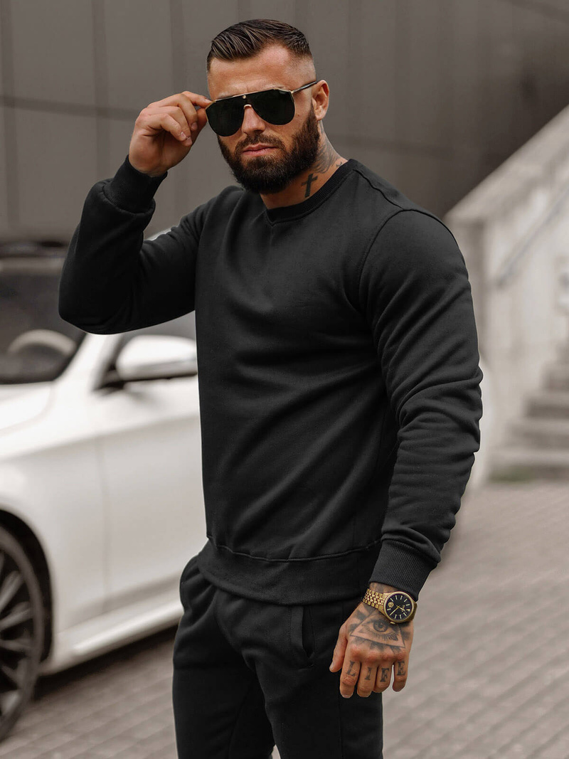 Chándal de hombre negro OZONEE JS/68C10380/3Z