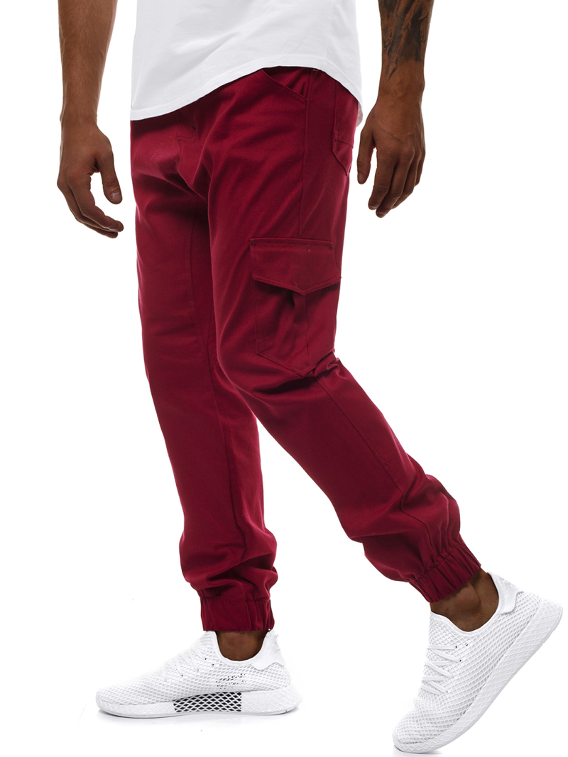 Pantalón jogger de hombre burdeos OZONEE A/404