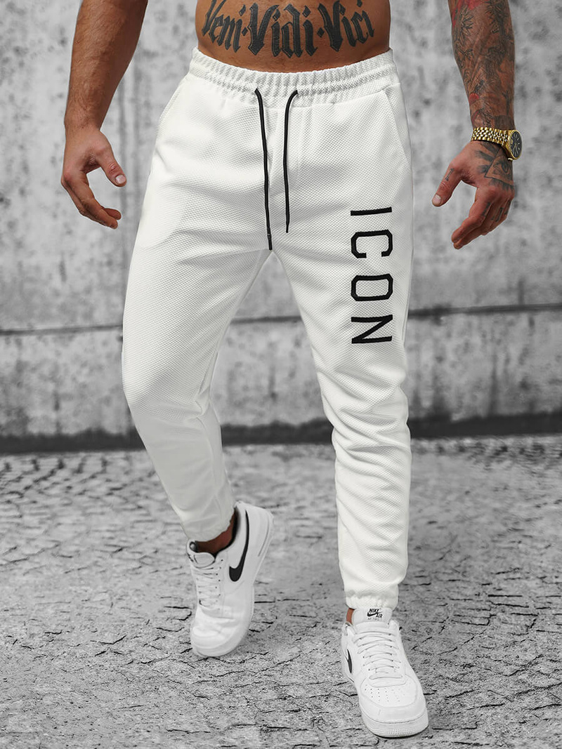 Pantalón de chándal de hombre blancos OZONEE O/D9125