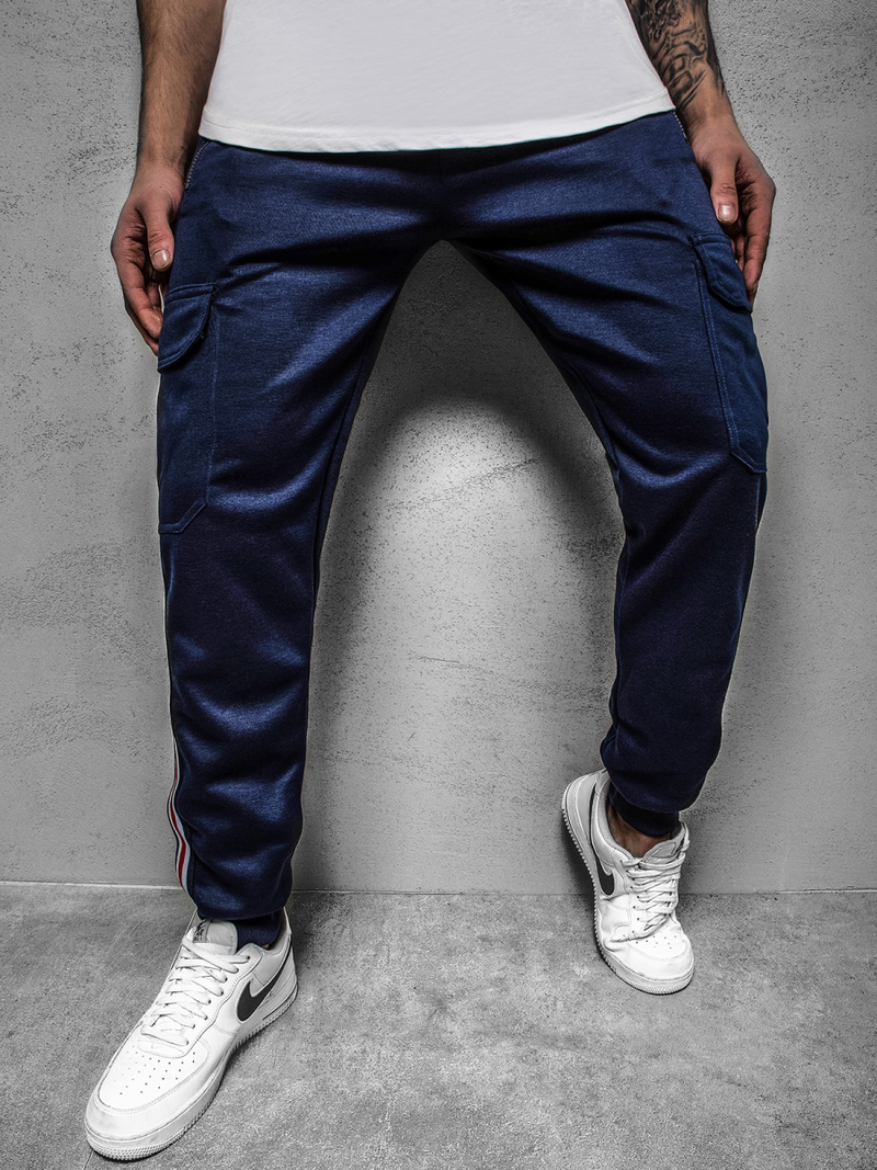Pantalón de chándal de hombre azul marino OZONEE JS/JZ11009Z