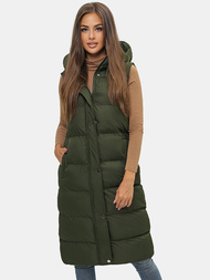 Chaleco de mujer verde-oscura OZONEE JS/M728/136