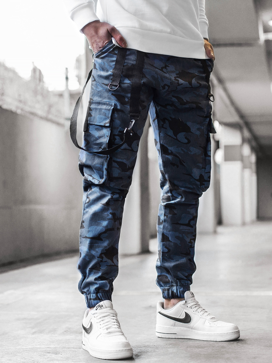 Pantalón jogger de hombre camuflaje-azul marino OZONEE O/11106