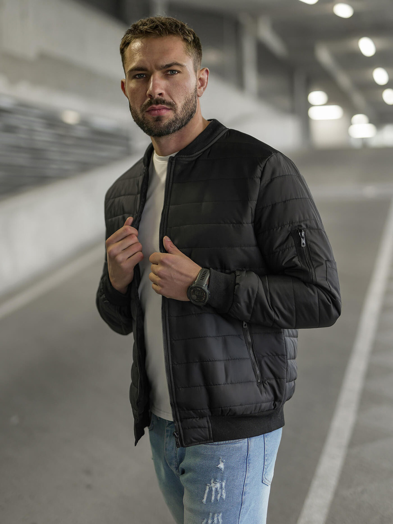 Chaqueta de hombre negra OZONEE JS/8M985/392Z