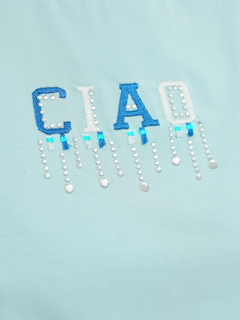 Camiseta de mujer azul claro OZONEE JS/RJ77542