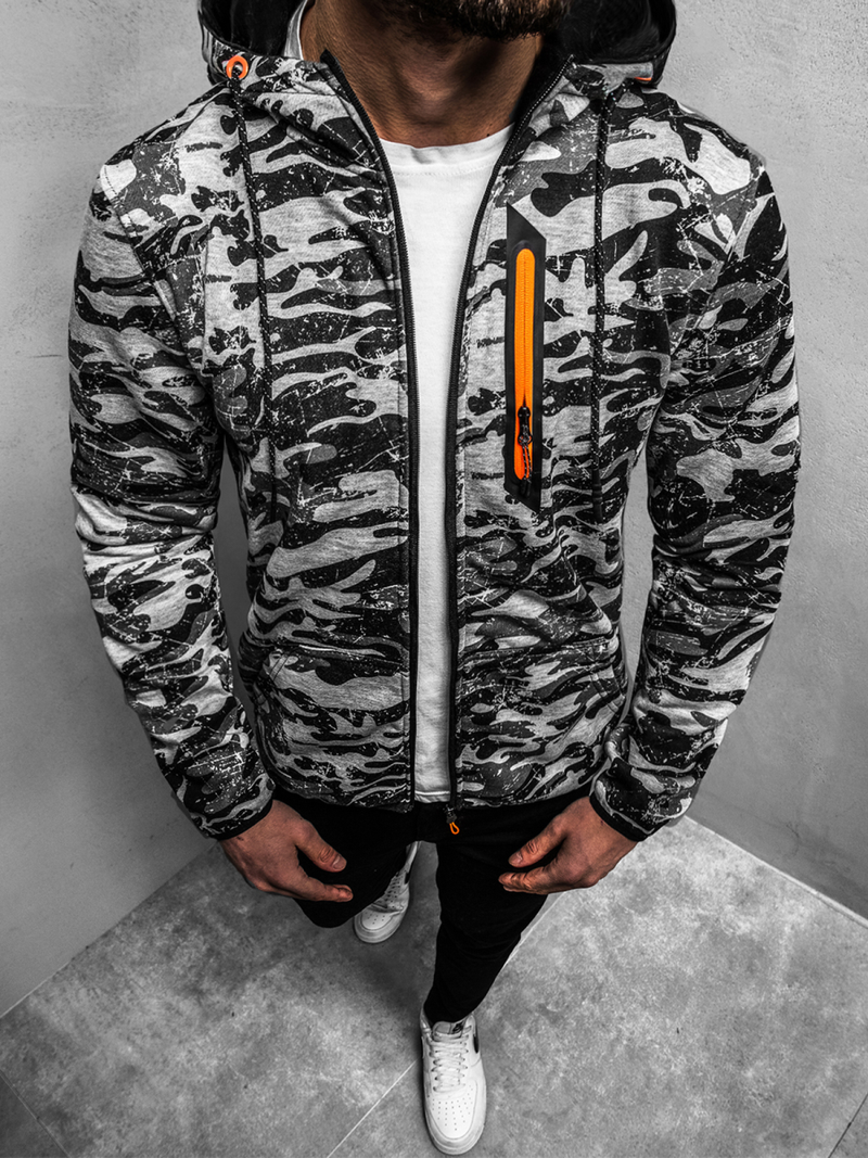 Sudadera de hombre gris OZONEE JS/DD99-20Z