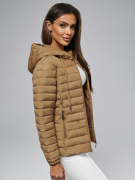 Chaqueta de mujer beige oscuro OZONEE JS/16M9103/84
