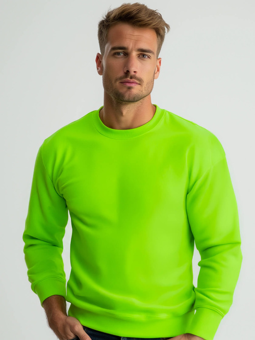 Sudadera de hombre neón verde OZONEE JS/2001-10Z