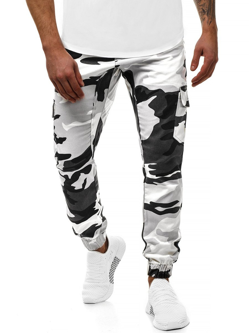 Pantalón jogger de hombre negro-blancos OZONEE A/404
