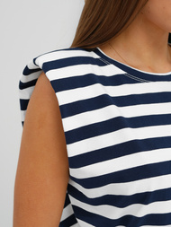 Camiseta de mujer blanco-azul marino OZONEE JS/R61670