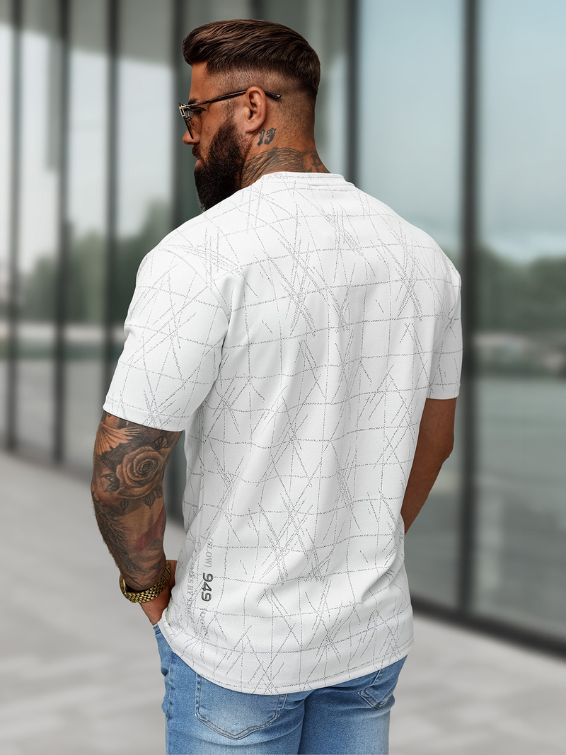Camiseta de hombre blanco OZONEE O/QQ1530
