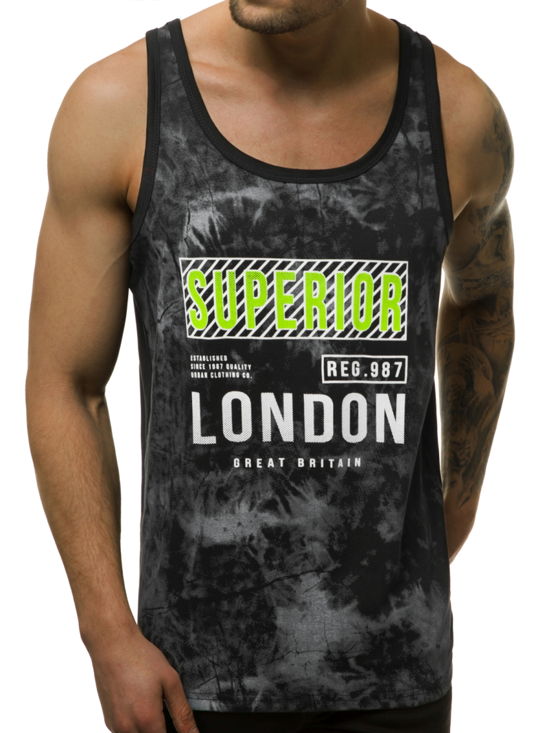 Camiseta sin mangas de hombre negra OZONEE JS/SS11037