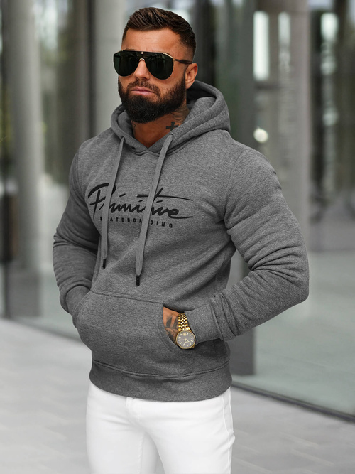 Sudadera de hombre grafito OZONEE JS/8B1352/5