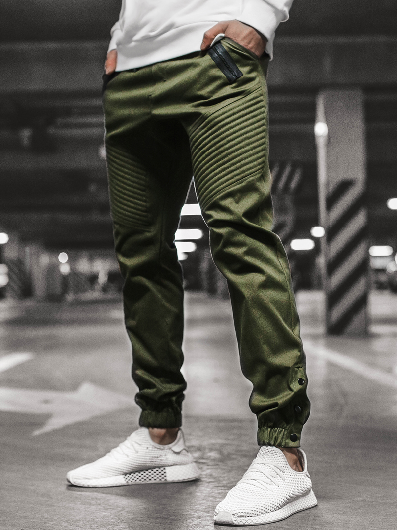 Pantalón chino jogger de hombre verde OZONEE A/0952