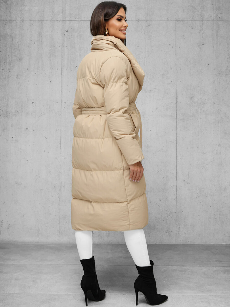 Chaqueta de mujer beige OZONEE JS/M737/62Z