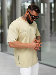 Camiseta de hombre beige OZONEE O/QQ1185