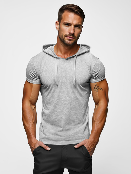 Camiseta de hombre gris OZONEE JS/8T89/2Z