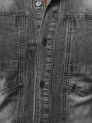 Camisa vaquera de hombre gris OZONEE NB/MC712G
