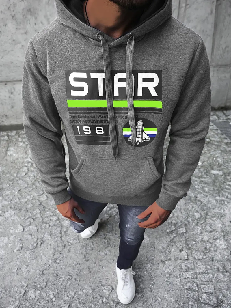 Sudadera de hombre amarillo grafito OZONEE JS/Y10055