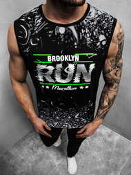 Camiseta sin mangas de hombre negra OZONEE JS/KS2075Z