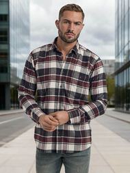 Camisa de hombre burdeos OZONEE V/V174