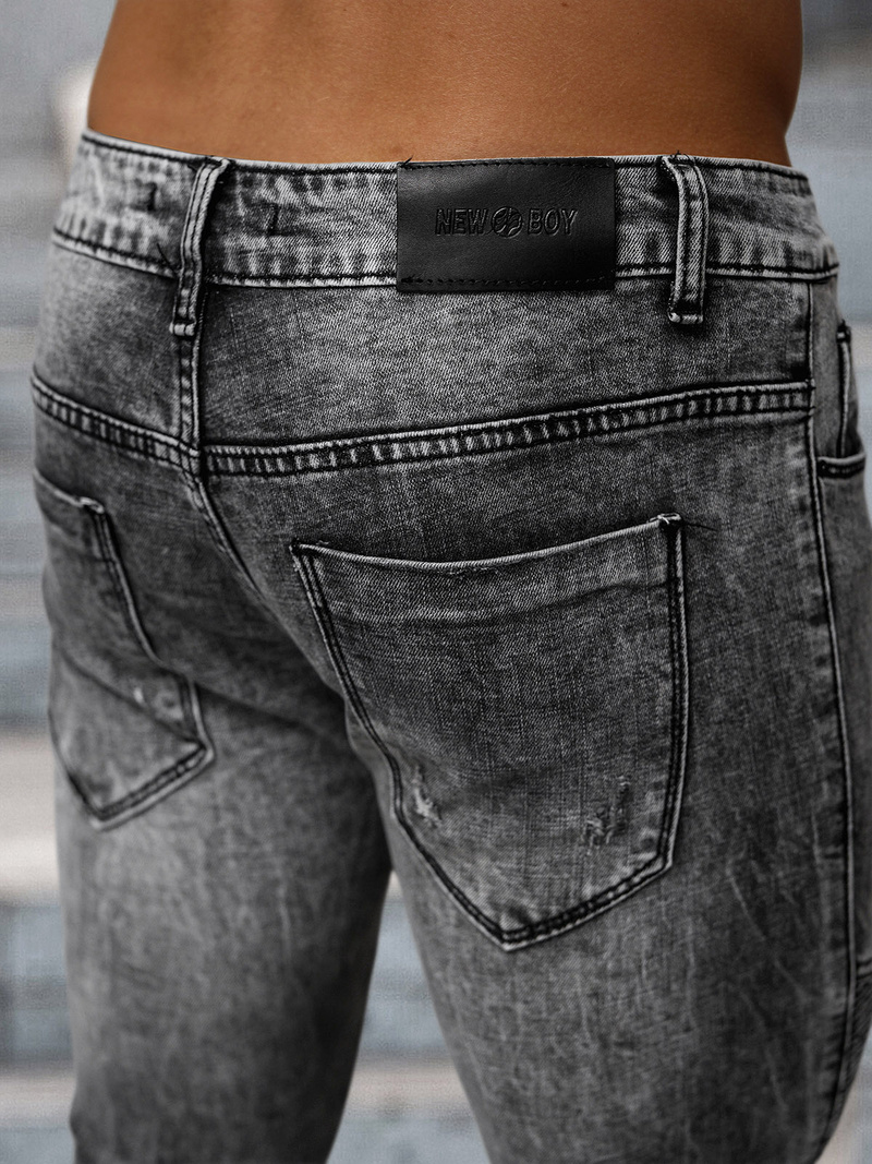 Vaqueros de hombre negras OZONEE NB/MP0069N