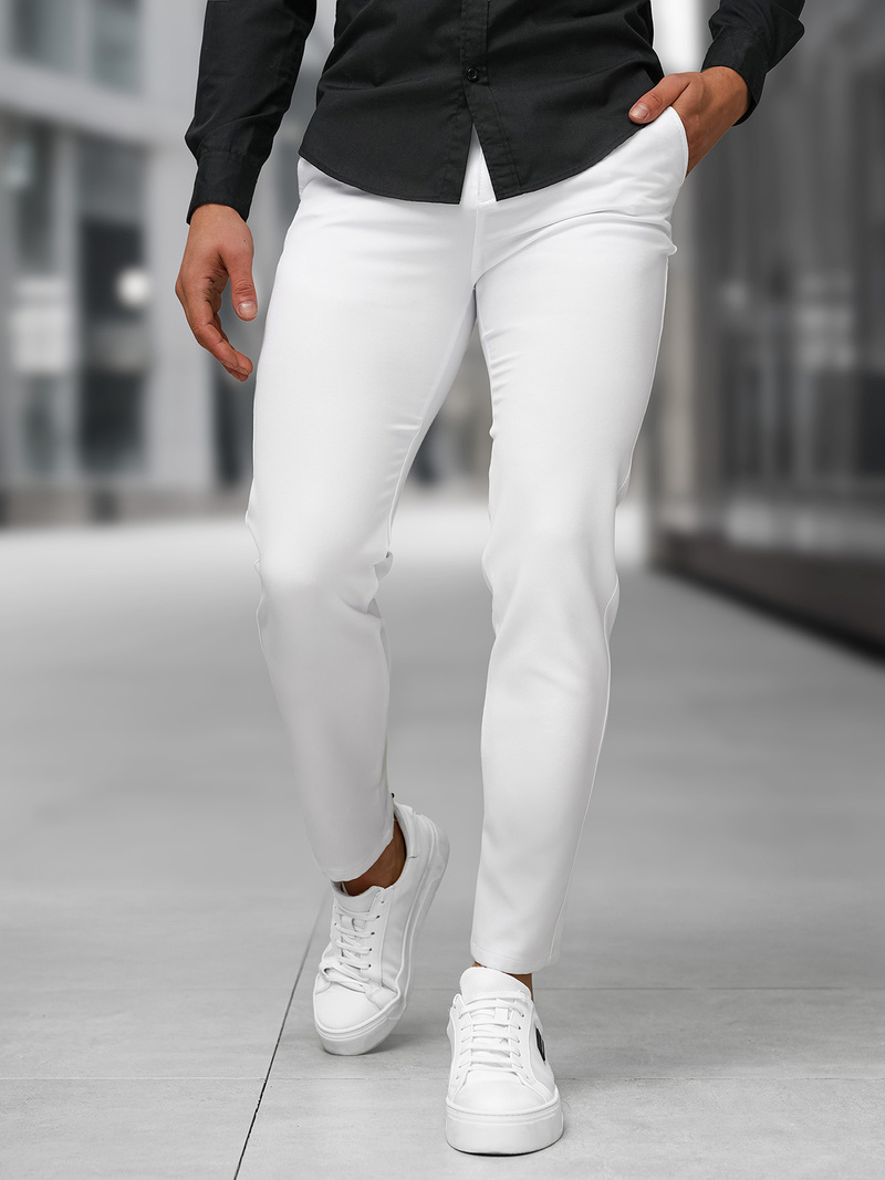 Pantalón chino de hombre blanco OZONEE DJ/5526Z