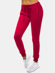 Pantalón de chándal para mujer burdeos OZONEE JS/CK01