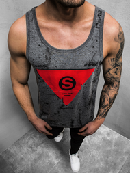 Camiseta sin mangas de hombre grafita OZONEE JS/SS11057Z