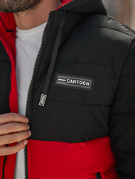 Chaqueta de invierno de hombre negra-roja OZONEE JS/31M5083/270