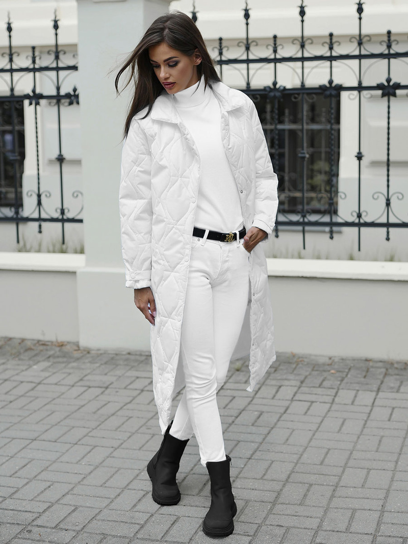 Chaqueta de mujer blanca OZONEE JS/5M3177/281Z