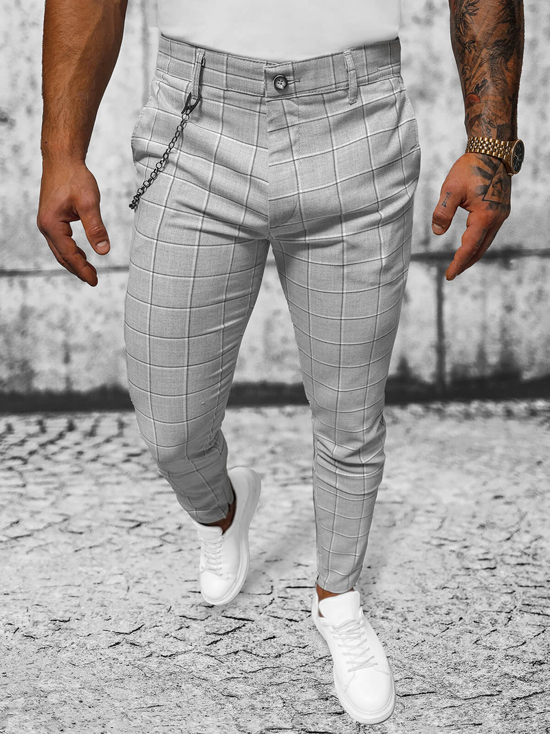 Pantalón chino de hombre gris OZONEE DJ/550172