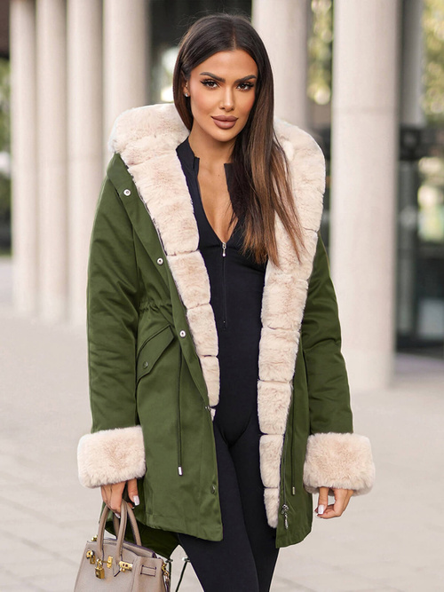 Chaqueta de mujer en verde OZONEE JS/M763/136Z